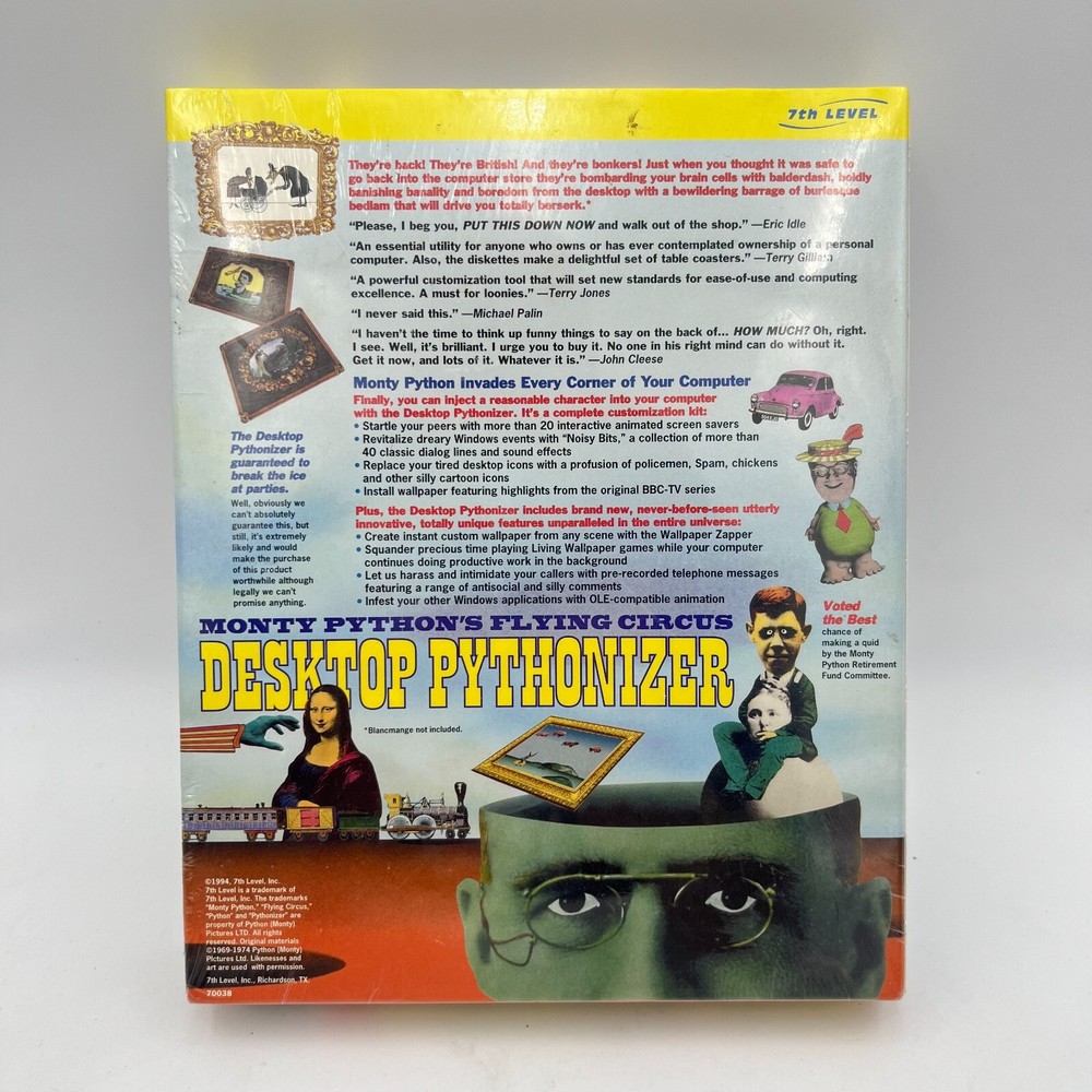 Monty Python's Flying Circus Desktop Pythonizer 1994 Floppy Disk Software SEALED