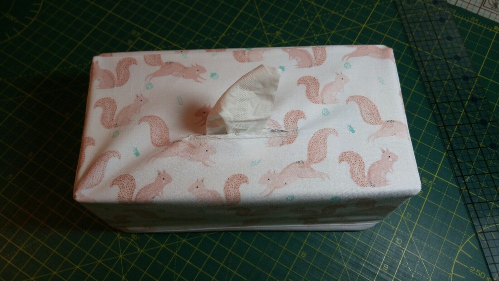 Squirrels in Pine Grove Tissue Box Cover Handmade