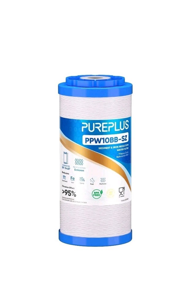 PUREPLUS 10"x4.5" String Wound Sediment & Iron Reducing Water Filter