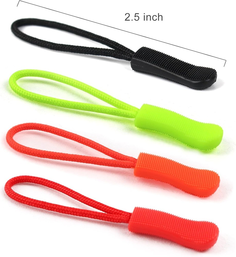 20PCS Zipper Pull - Pulls Replacement, Fluorescent Black