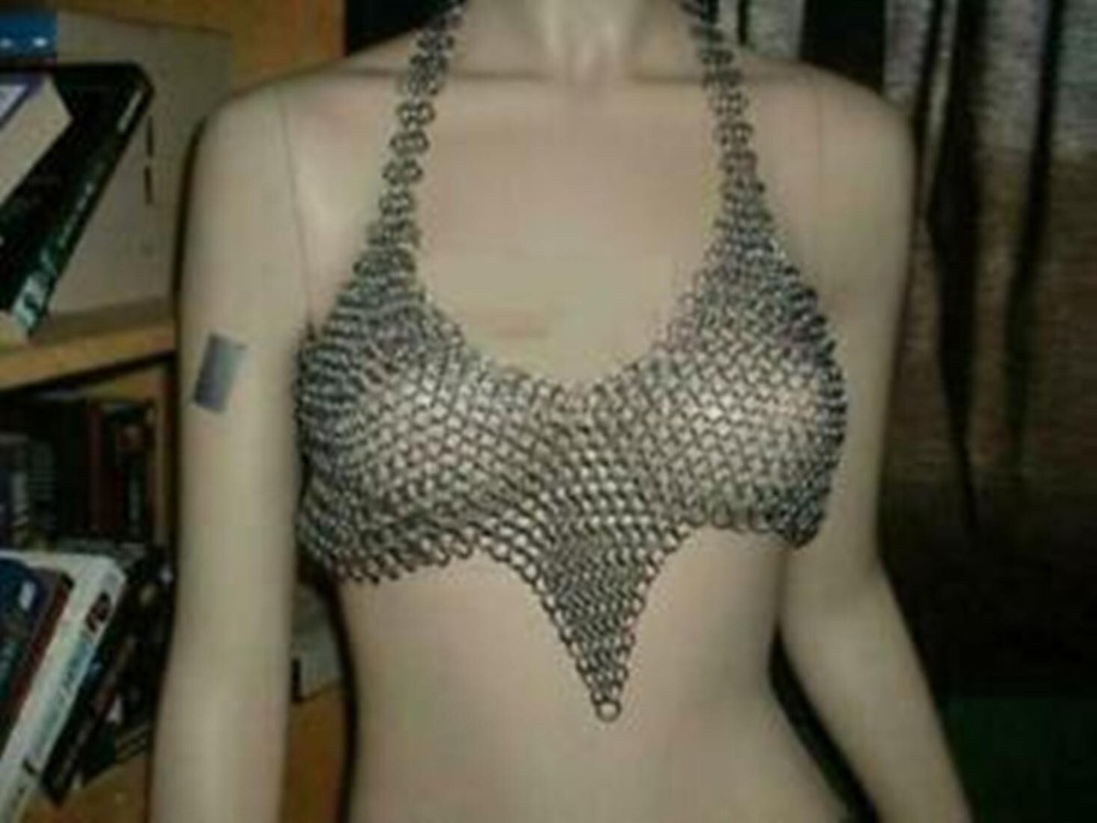 Chain mail Aluminum | Top Bra Silver Costume