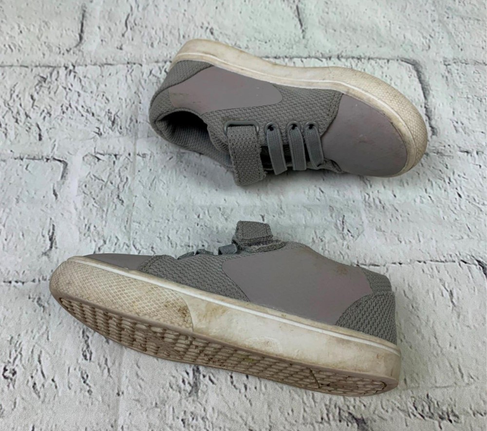 Toddler Sneakers Grey Size 8 Hook and Loop Closure Easy On