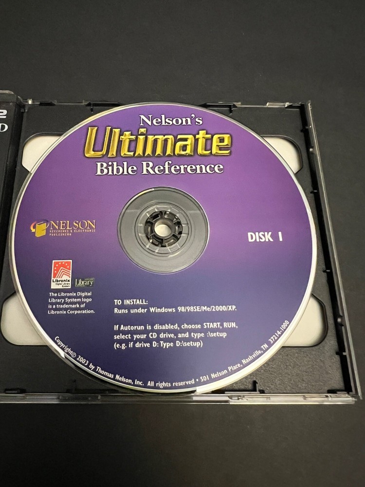 Nelson's Ultimate Bible Reference Library PC CD 2003 CD-Key Nelson Computer