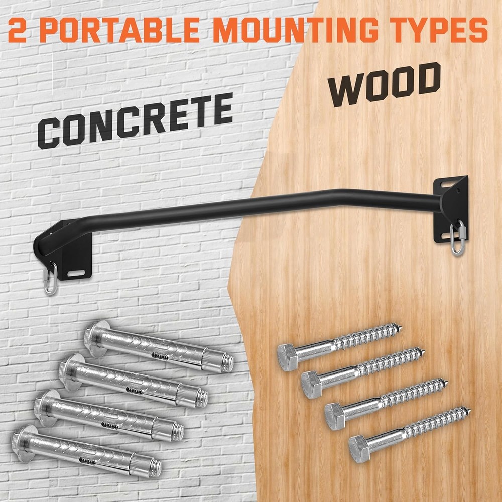 Pull Up Bar Wall Mounted-Heavy Duty Joist Mounted Pull Up Bar-Premium Strength T