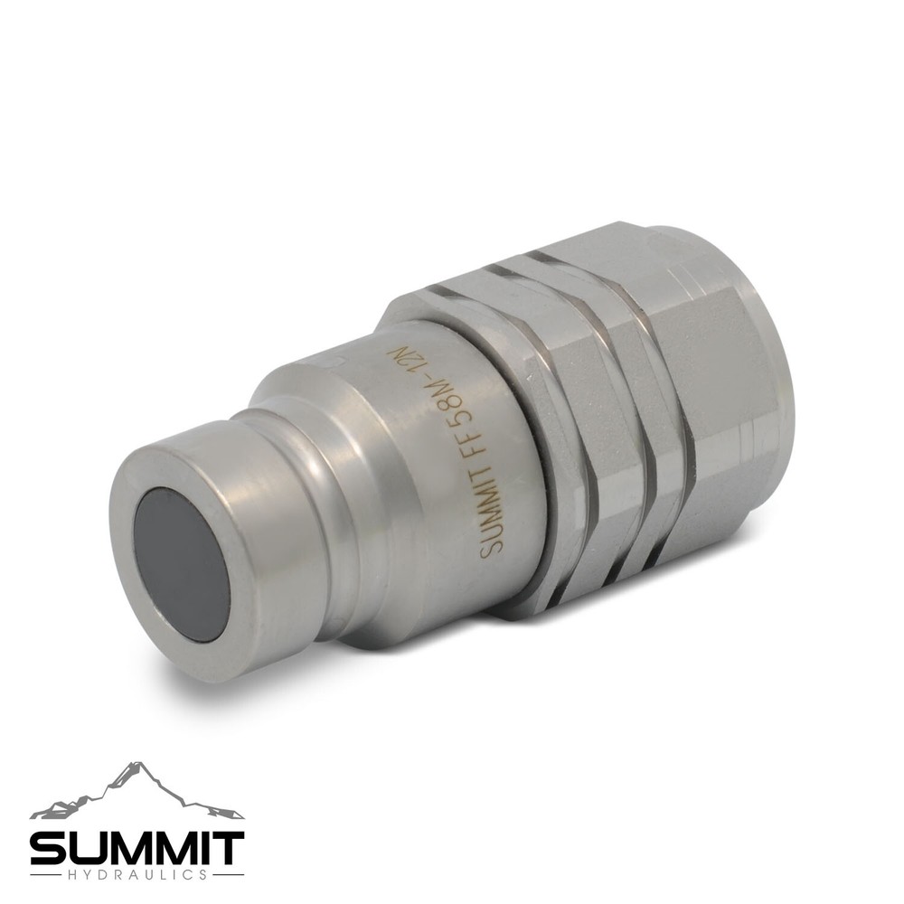 5/8″ Flat Face High Flow Hydraulic Quick Connect Male Coupler, 3/4″ NPT Thread