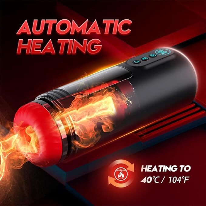 Automatic Handsfree Male Masturbators Thrusting Vibrator Heating Cup Lubricants