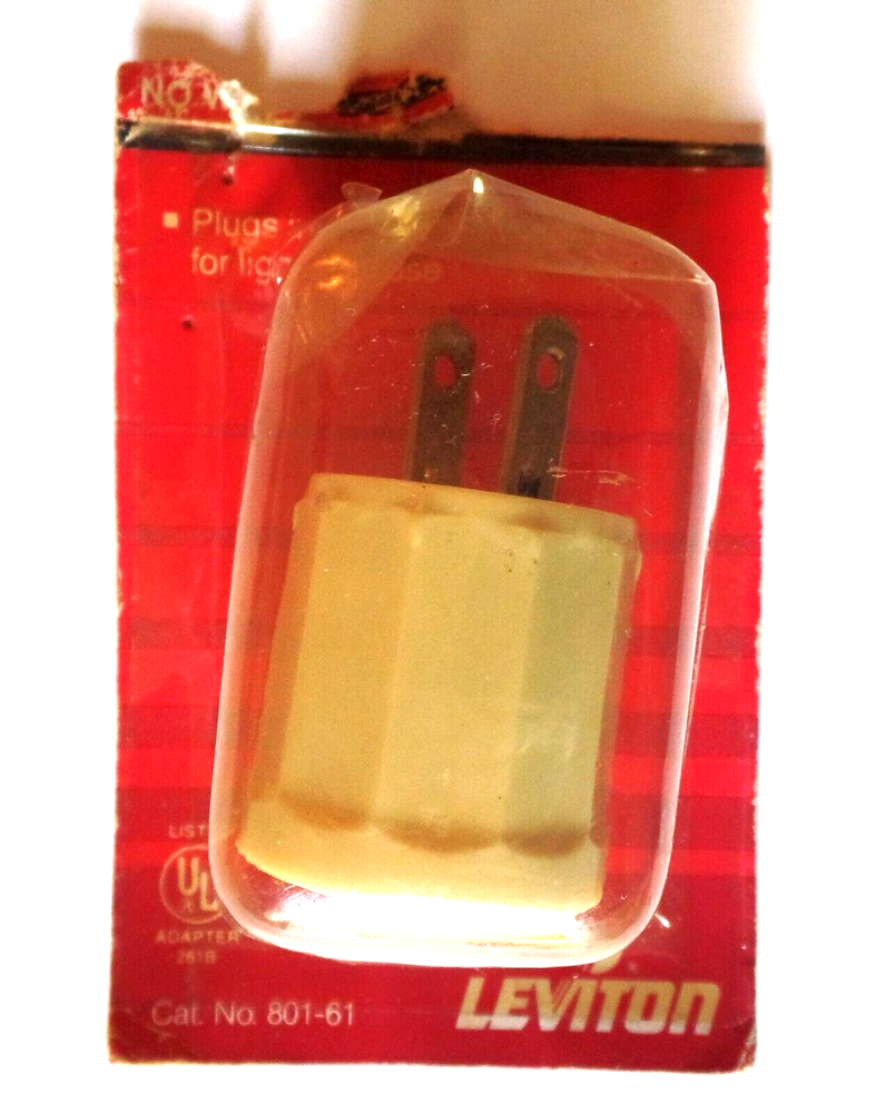 Vintage LEVITON PLUG Catalog #801-61 New in Torn Package