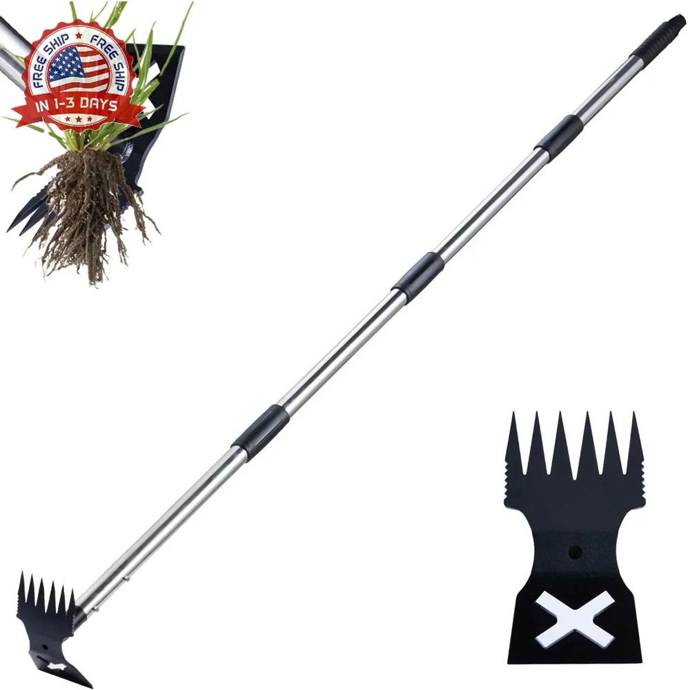 NICOFPHY Weed Puller Tool with Long Handle - 60" Manual Weeder Remover Tool, 2 i