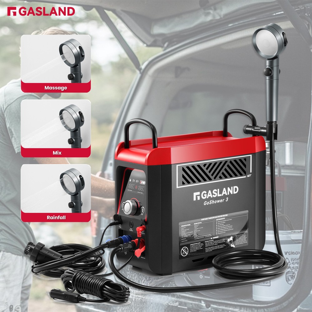 GASLAND G3 Pro 1 lb Propane Portable Water Heater Instant Hot Water Camp Shower