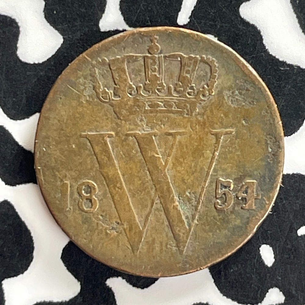 1854 Netherlands 1/2 Cent Half Cent Lot#C4546