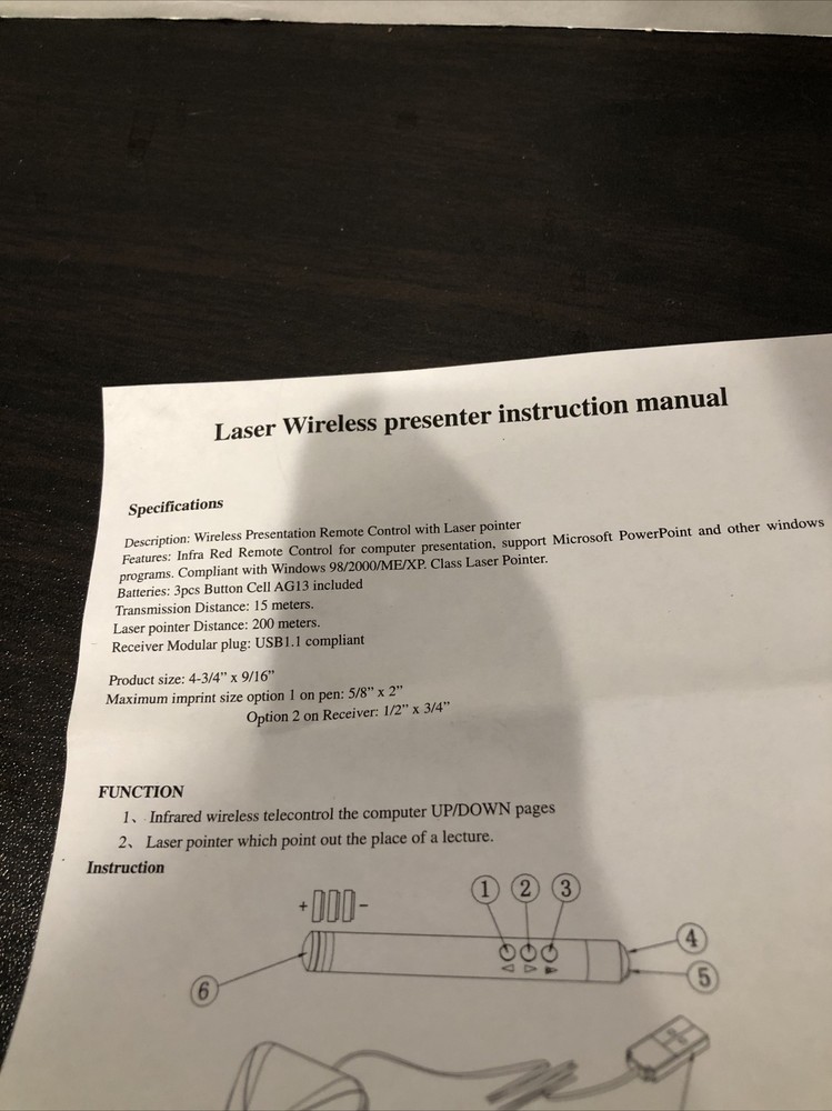 Power Point Presentation Remote Control Wireless PPT Presenter Laser Pointer