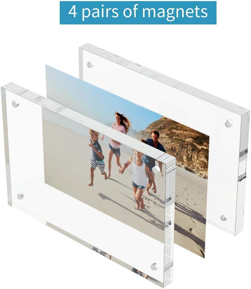 6 Pack 4x6 Acrylic Picture Frames - Double Sided Freestanding Display