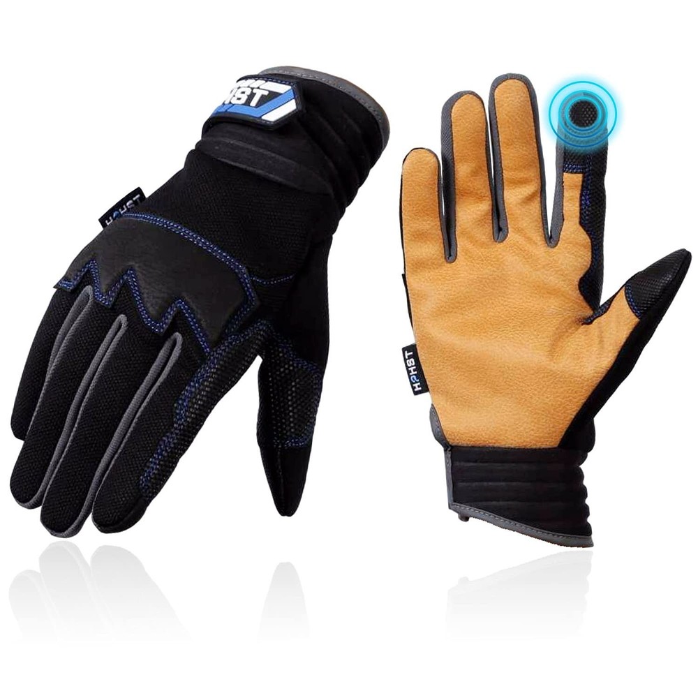Work Gloves Leather Mechanic Touchscreen Working Construction Glove
