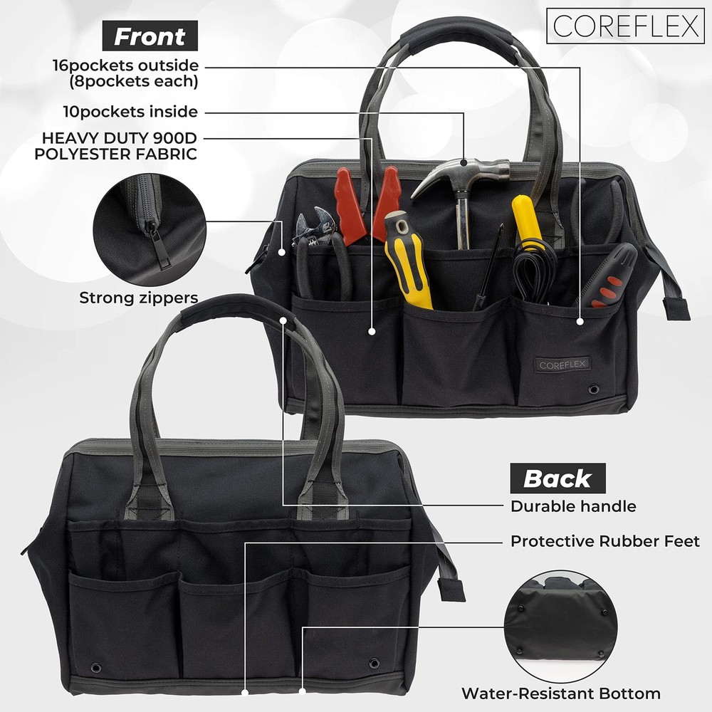 Coreflex 14" Wide-Mouth Tool Bag - Versatile for Work, Office, & Camping