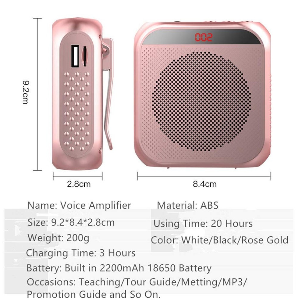 Portable Voice Amplifier with Wired Microphone Headset Rechargeable PA System...