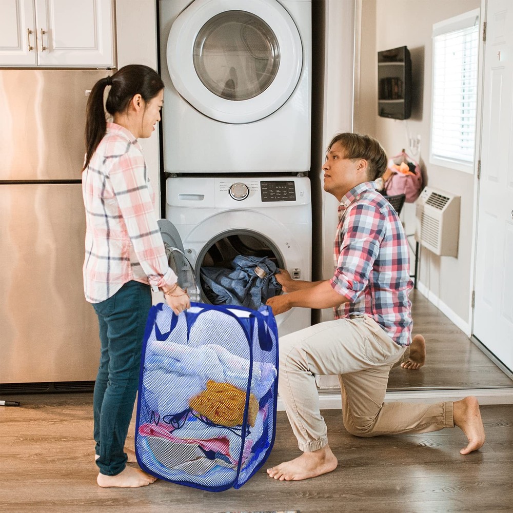 Collapsible Pop Up Laundry Hamper, Extra Large Mesh Foldable Laundry Basket, ...