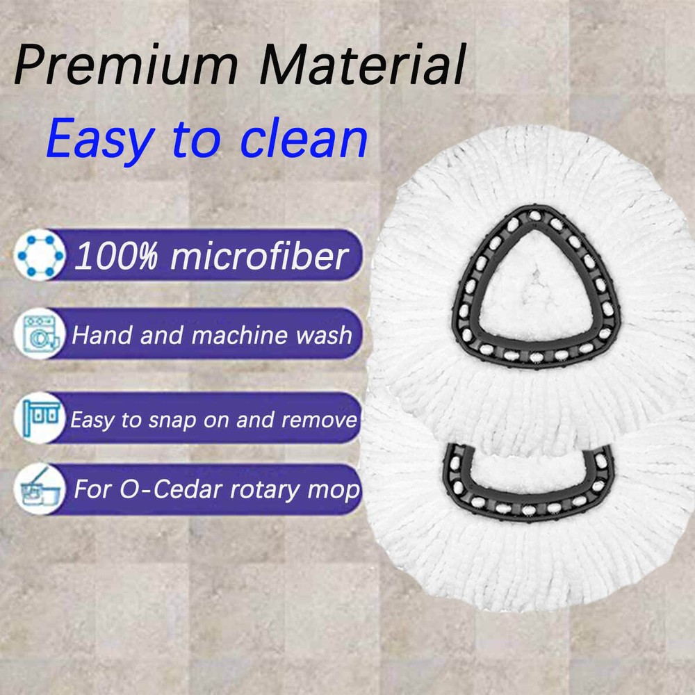 2 pcs Replacement Microfiber Mop Head Easy Clean Wring Refill For O-Cedar USA