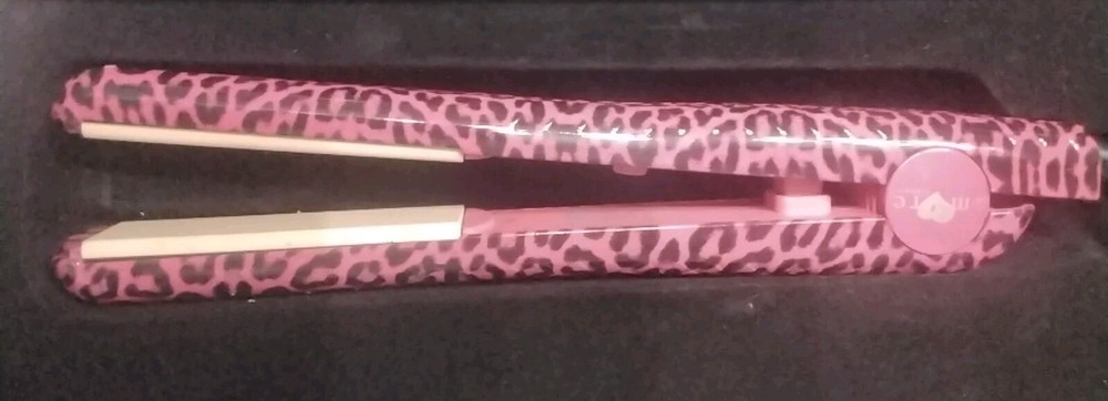 Classic Ceramic Cheetah Pink Flat Iron NIB HTF