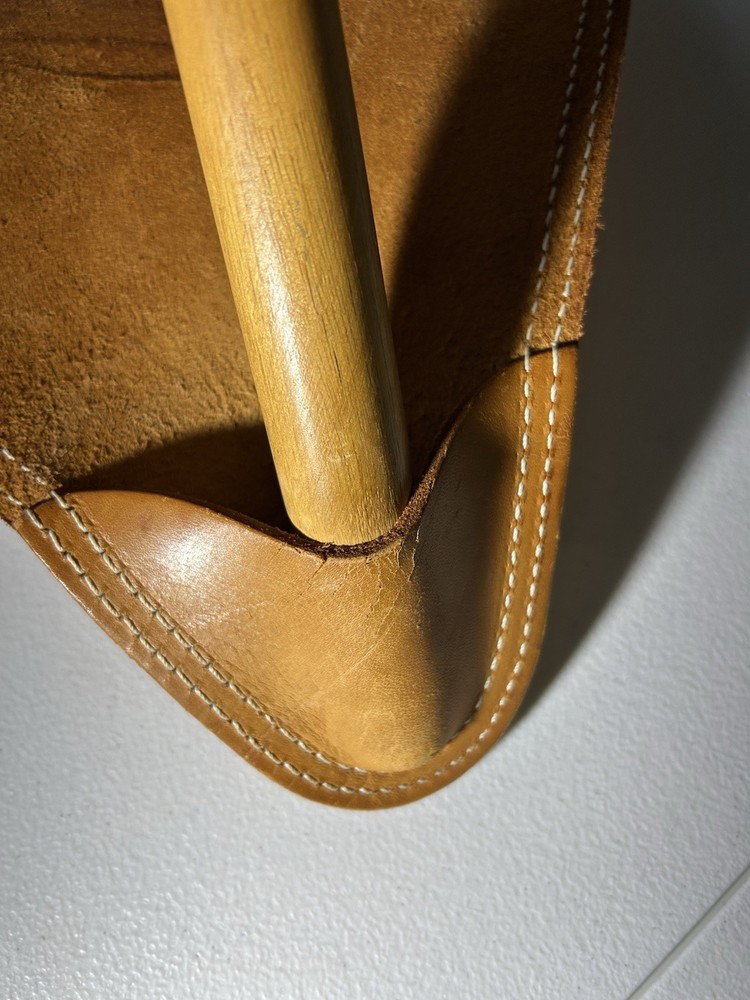 Vintage Fred Harvey Leather Tripod Stool