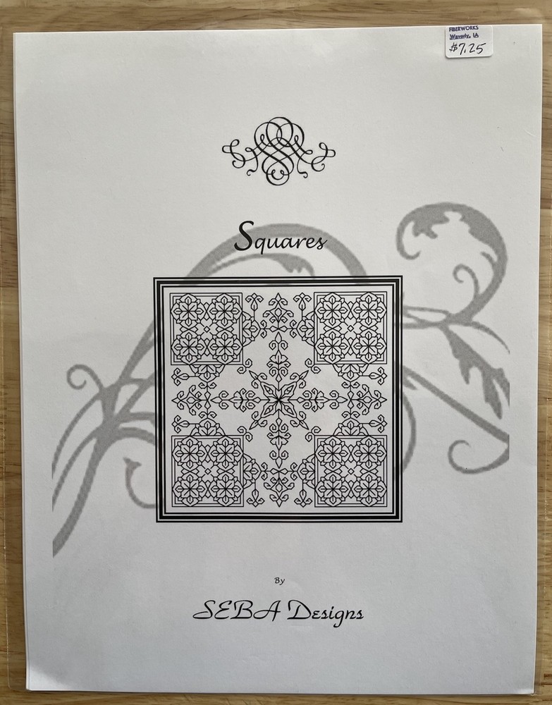 SEBA Designs SQUARES Blackwork Needlepoint Chart Pattern