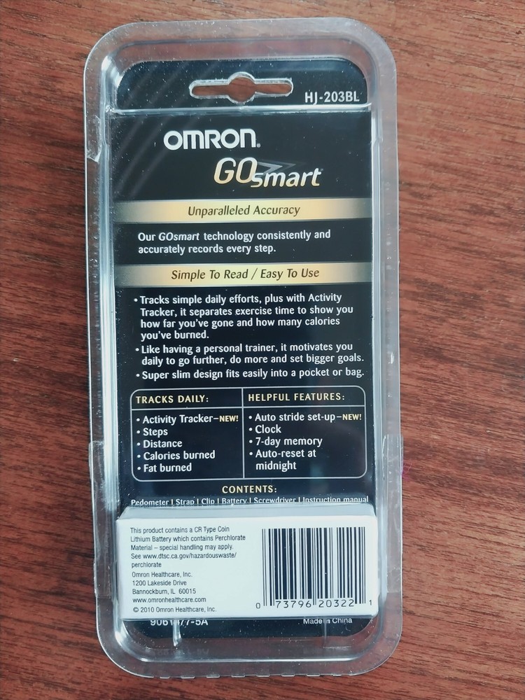 OMRON Go Smart PEDOMETER #HJ-203BL