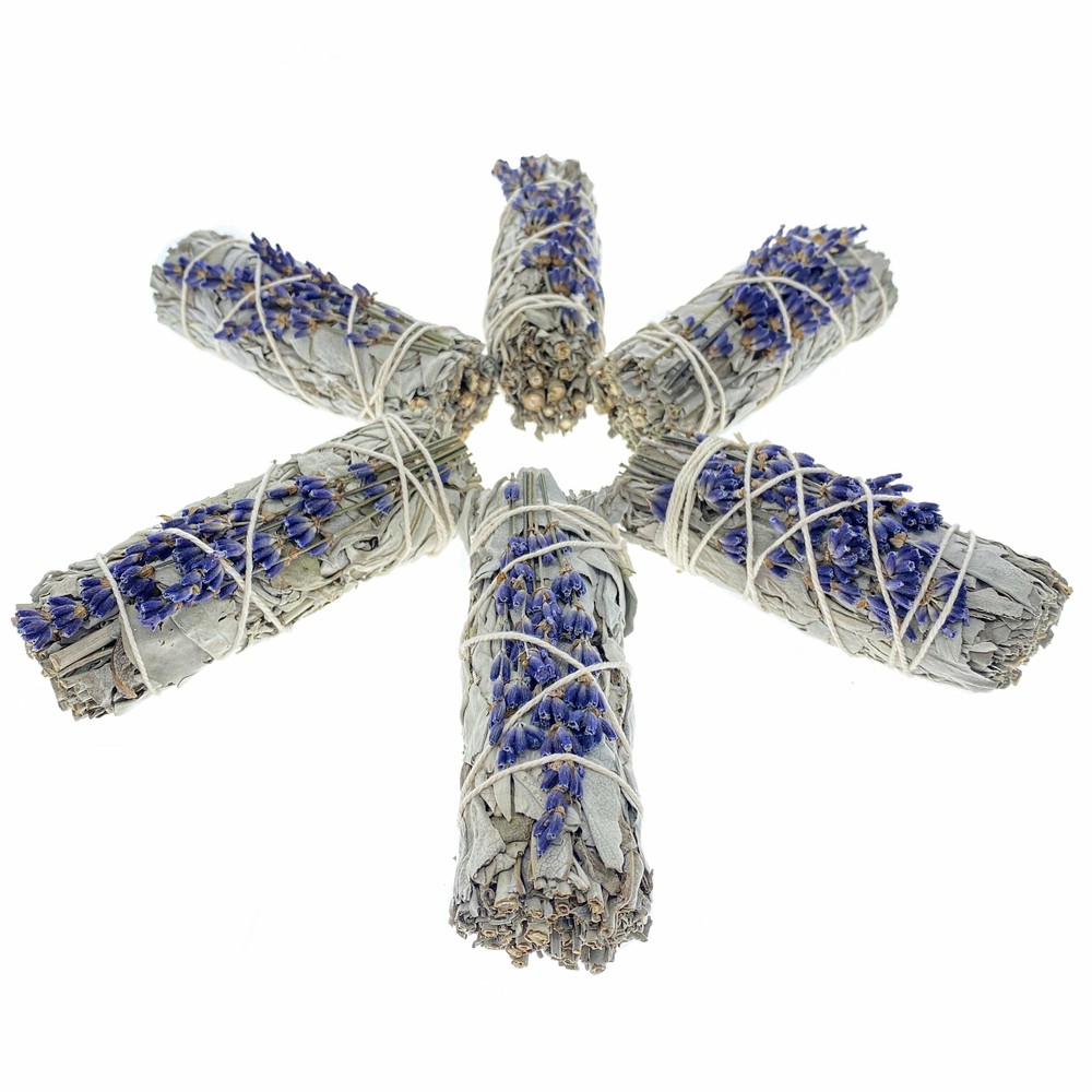 Smudge Stick - 4" Lavender & White Sage Bundle w/Instructions - Calming