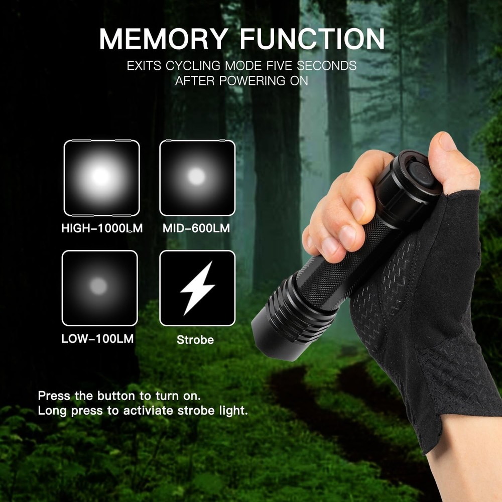 Rechargeable Tactical LED Flashlight with Belt Holster