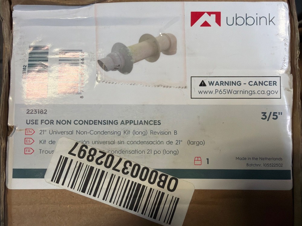 21” Universal Non Condensing Vent Kit 223182