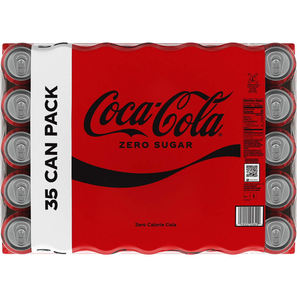 Coke Zero Sugar Soda, 12 fl oz, 35-Pack Cans
