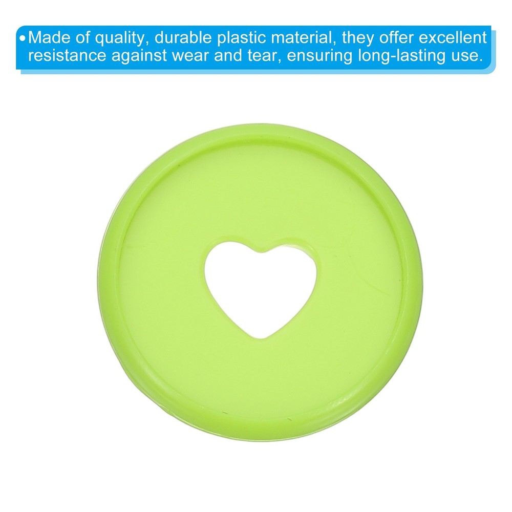 28mm Plastic Book Binding Discs, 22 Pack Expansion Discs Heart, Avocado Green