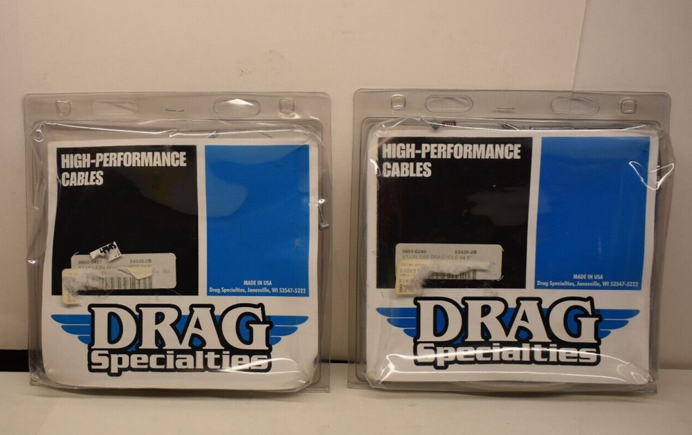 Drag Specialties 24.5 Stainless Braid/with clear Idle & Throttle cables    HM1