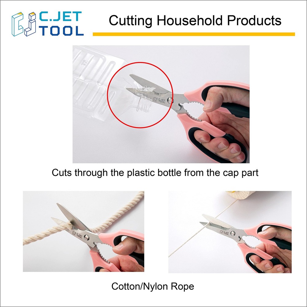 8" Scissors All Purpose Heavy Duty Multipurpose Utility Scissors For Cardboard C