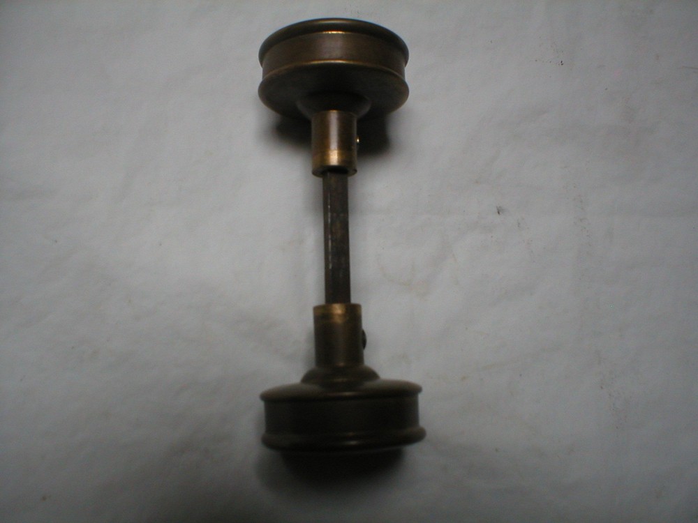 Antique Solid Brass Drum Style Doorknob Pair