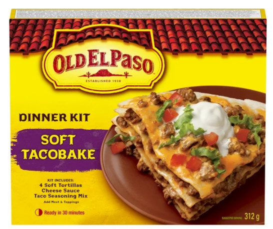 Old El Paso Soft Taco Bake Dinner Kit, 312g (3 Pack)