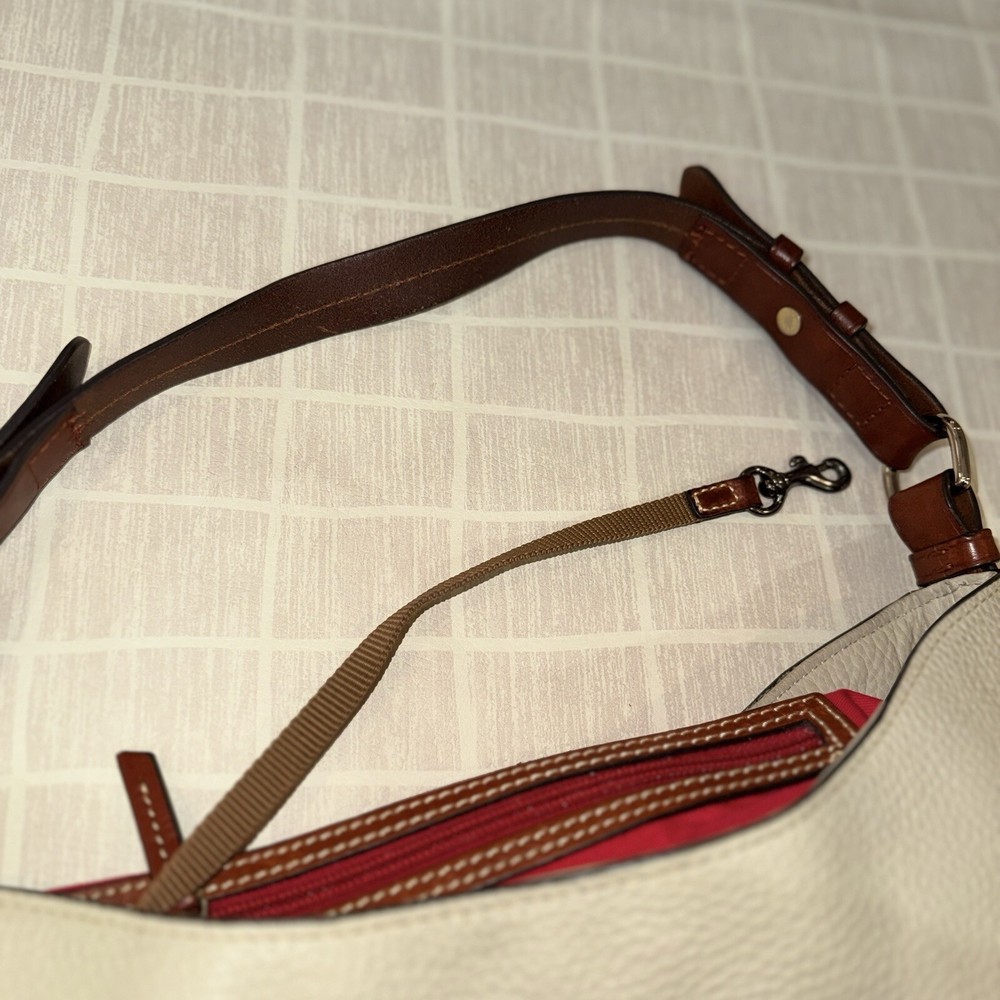 Dooney & Bourke Cooper Hobo Pebbled Bone Shoulder Bag