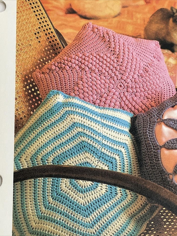 Marshall Cavendish Hexagonal Bobbles & Stripes Pillow Crochet Pattern