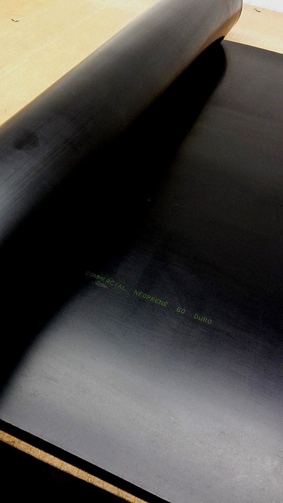 Neoprene Rubber Sheet Solid 1/8" Thick x 8-1/2" x 11" Rect 60 Duro Med Flex