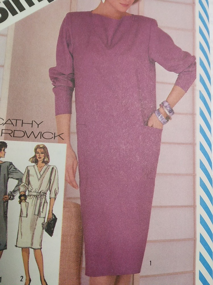 Dress Pullover Modest 12 Simplicity 6105 Sewing Pattern UC Button Back Hardwick