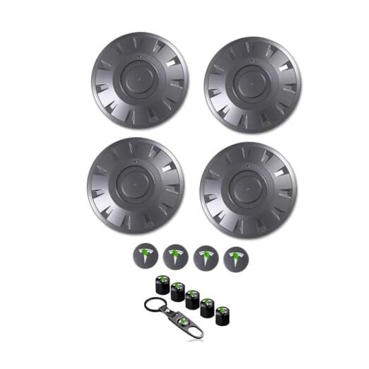 Titanium Deep Gray Pattern Center Caps Hubcaps Cover Aero Wheels Performance