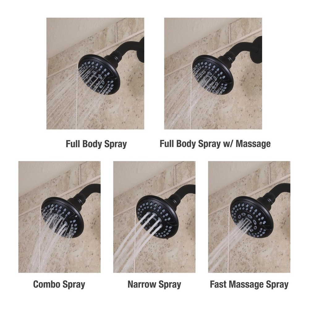 Danco Matte Black 5 settings Showerhead 1.8 gpm