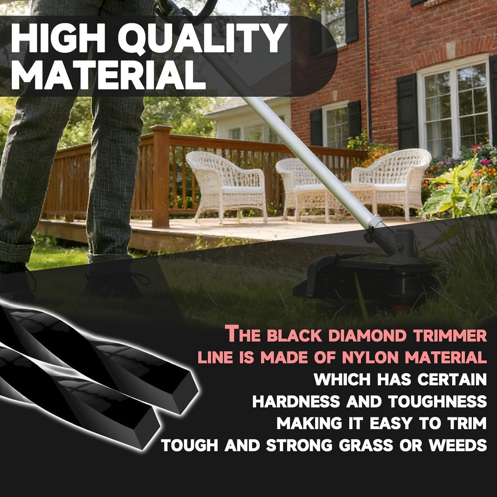 String Trimmer Line, 150Ft 0.095" for Black Diamond Trimmer Weed Eater String Re