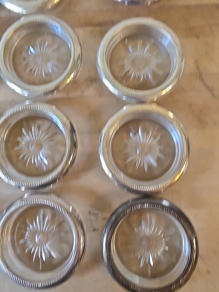 Vintage Silver Lined Coasters/ Ash Trays 12 Pieces