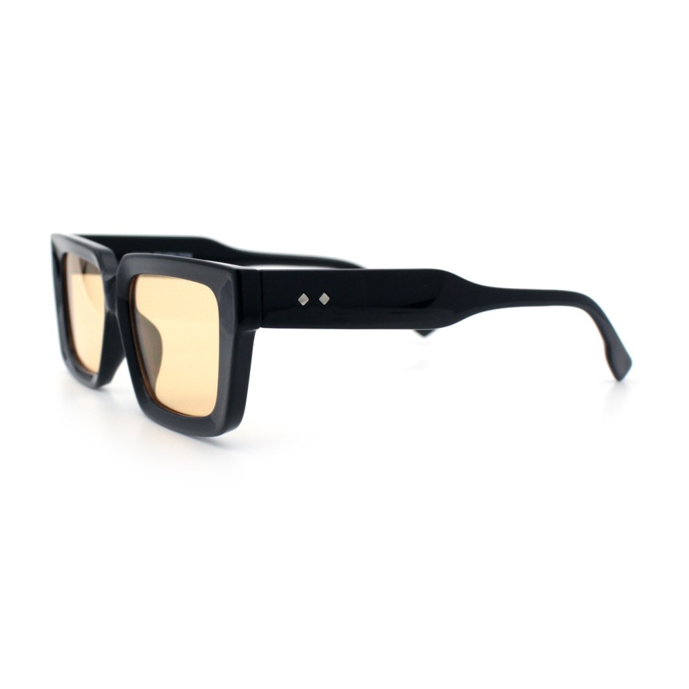 Retro Hipster Thick Beveled Frame Horn Rim Square Rectangle Sunglasses
