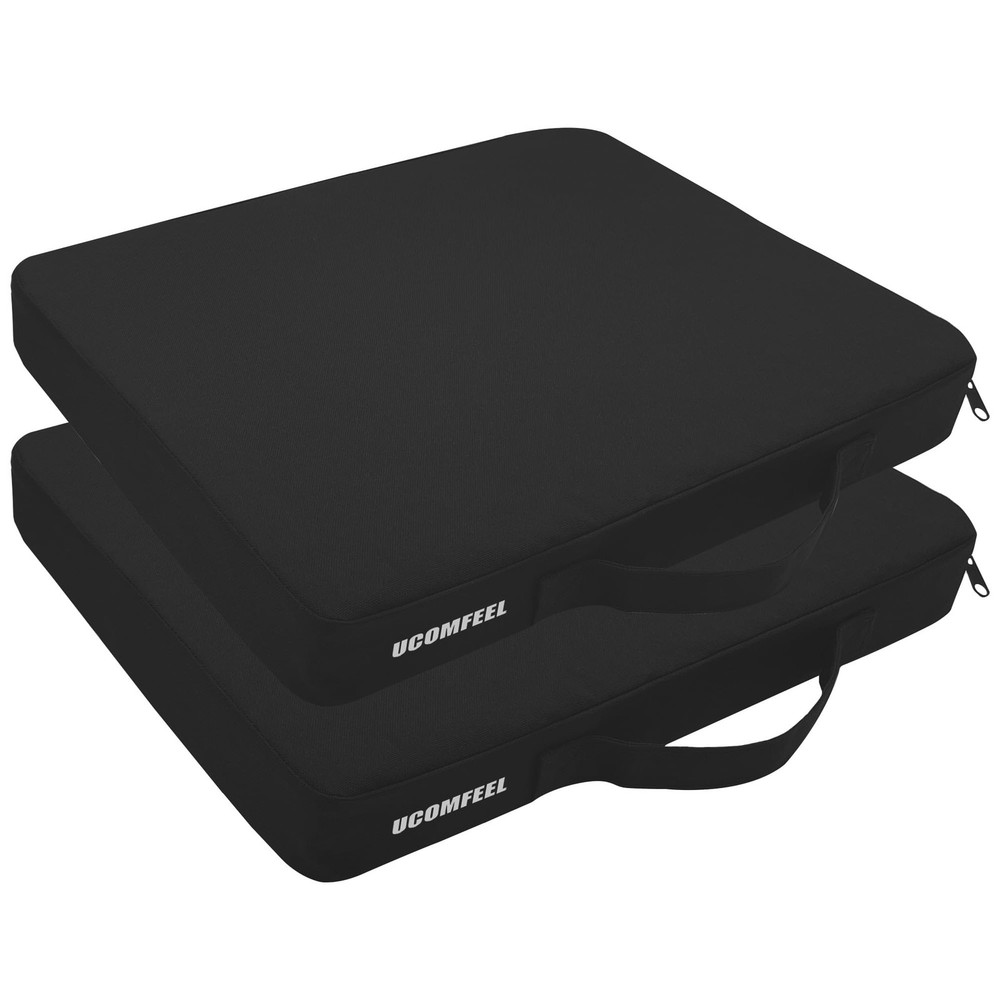 UCOMFEEL Portable Stadium Seat Cushions with Handle, 2 Medium, Black - 2 Pack