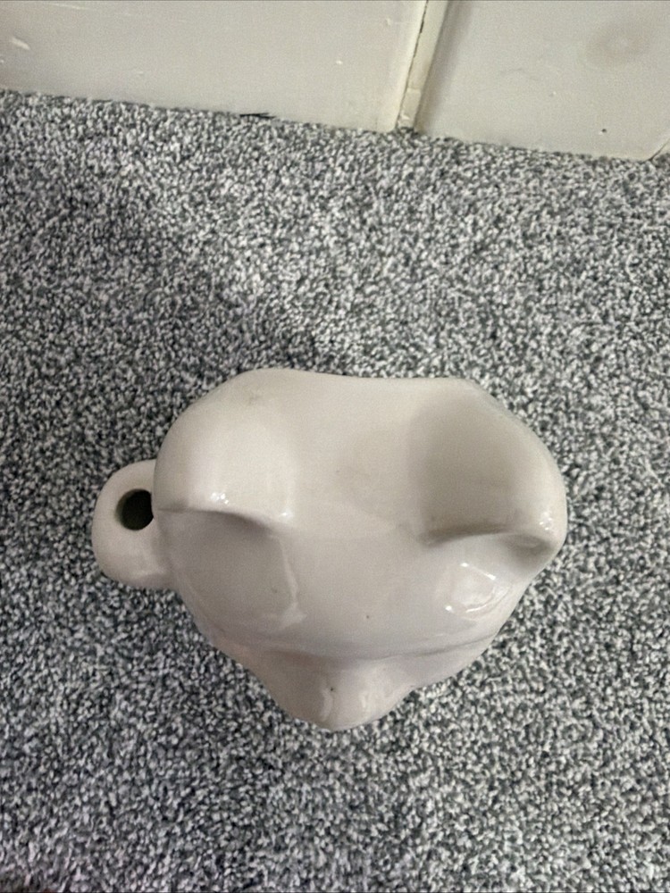 Ceramic white Lucky Cat Drinking Vessel With Straw Insert Hole