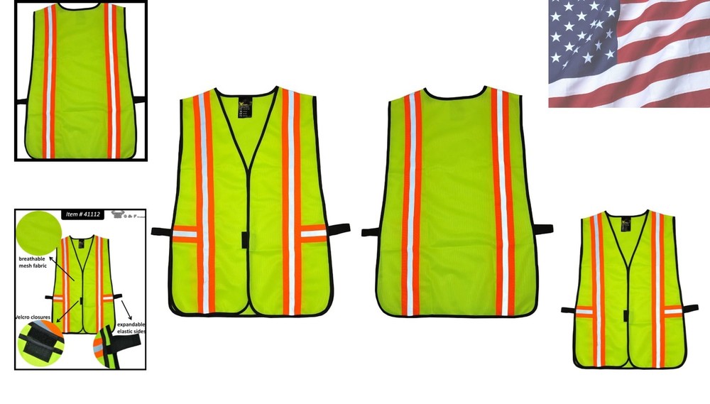 High Visibility Reflective Safety Vest ANSI Class 2 with Multi-Function Pockets