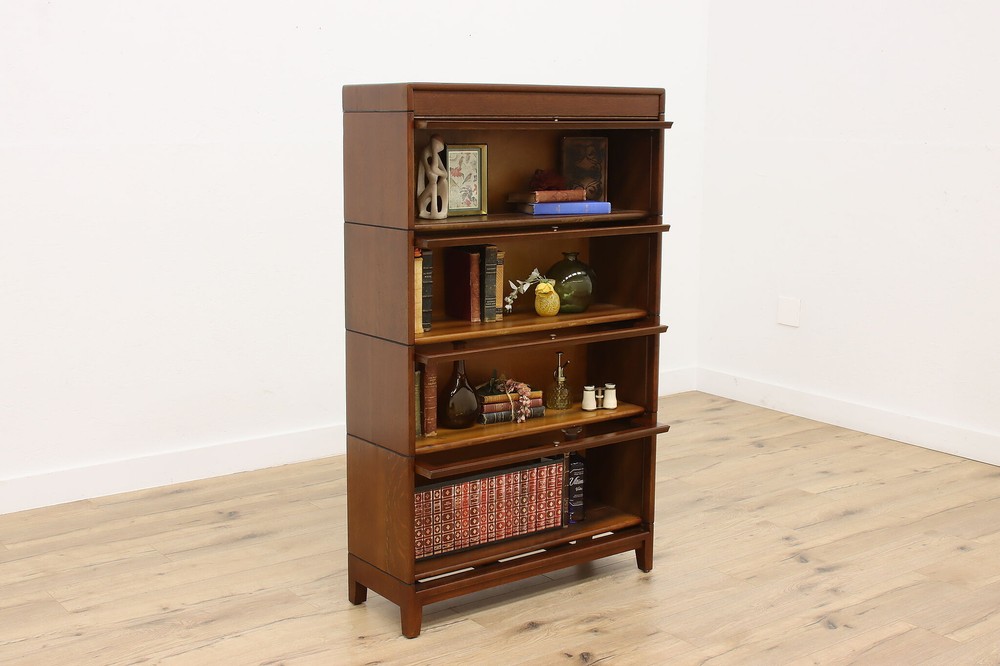 Gunn Antique 4 Stack Oak Lawyer Bookcase #50808