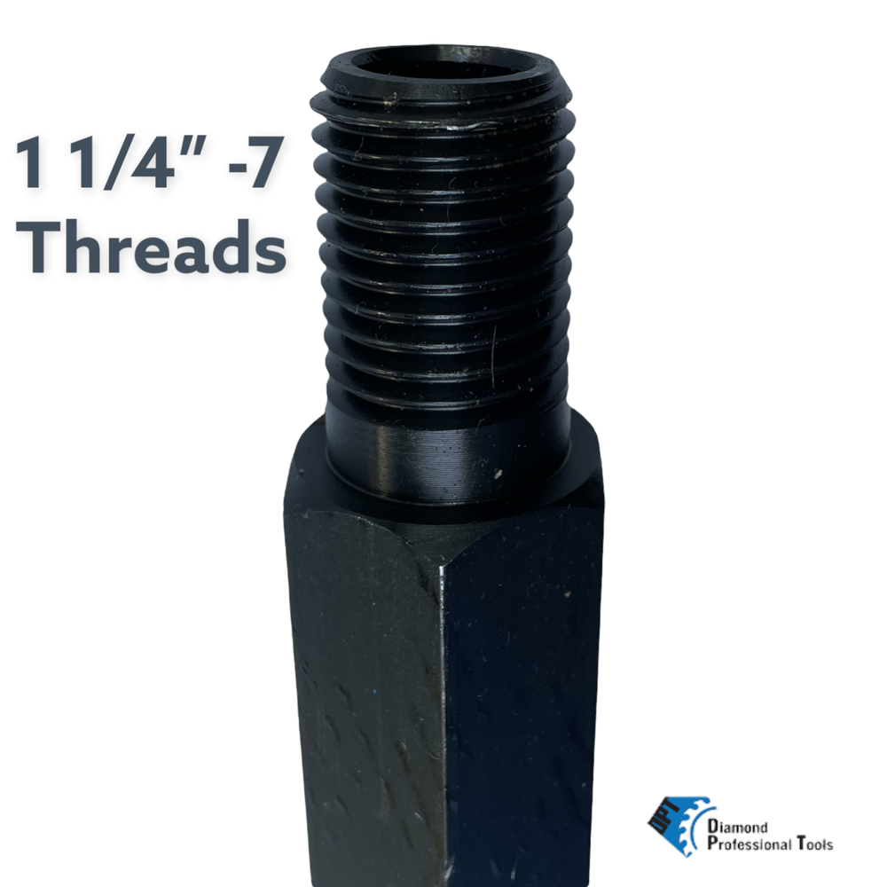 2 Pack Shaft Extension Adapter for Core Drill Bits 1/4"-7 Thread 12" Length