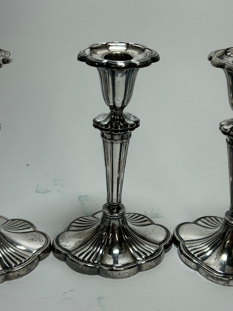Set Antique Gorham Silverplate Candlesticks 1904