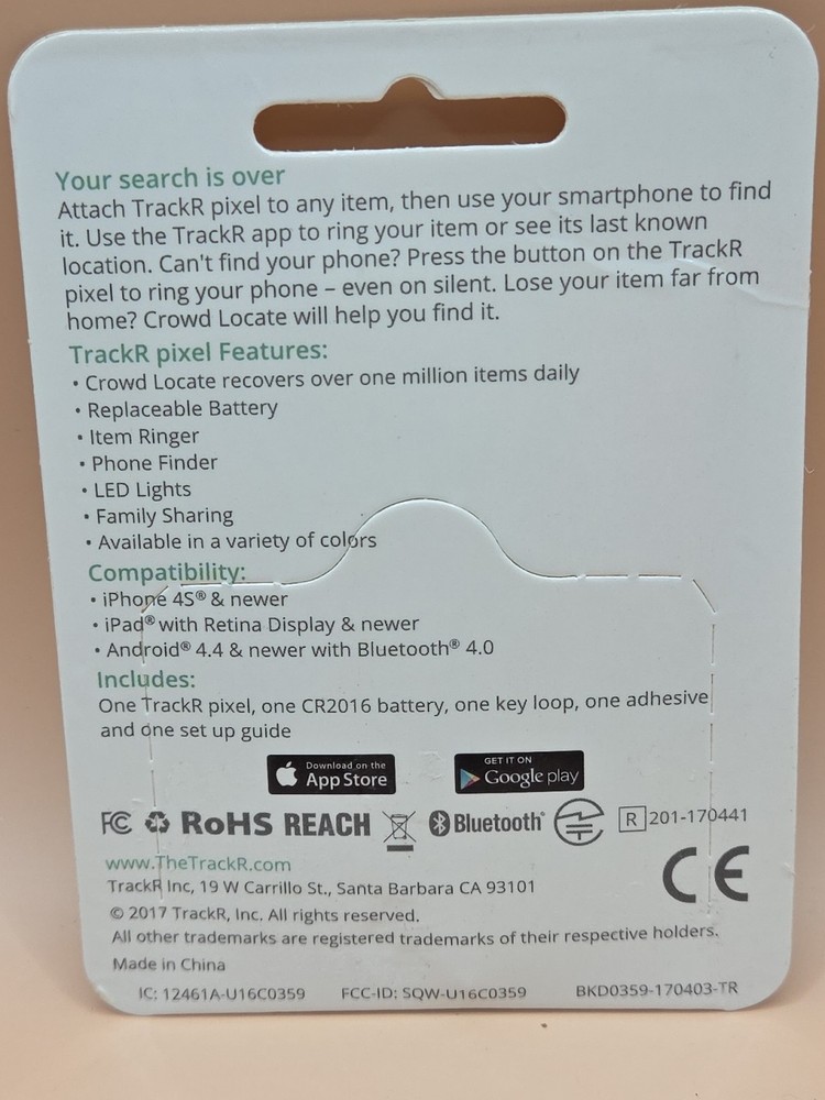 FOUR -TrackR Pixel Bluetooth Tracking Devices, Key Phone Finder, iOS/Android New